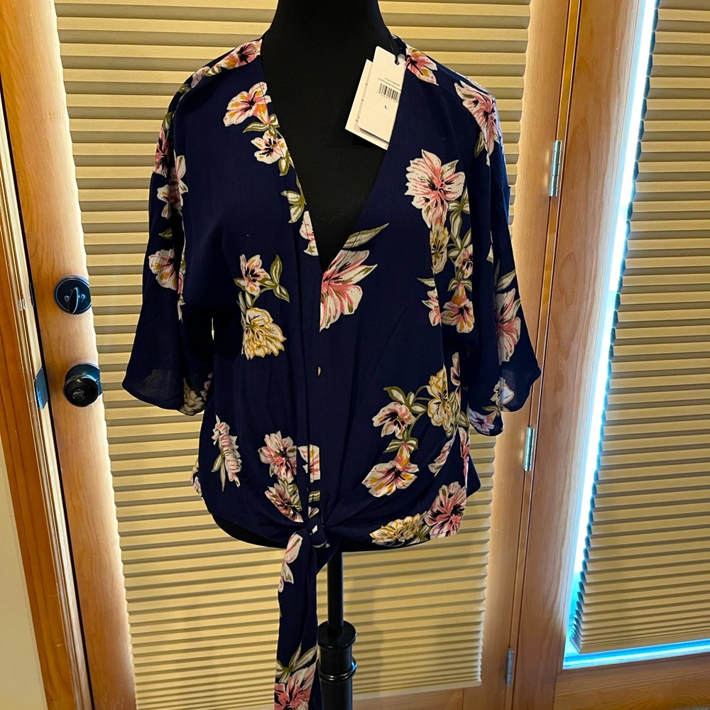 Tie front blouse